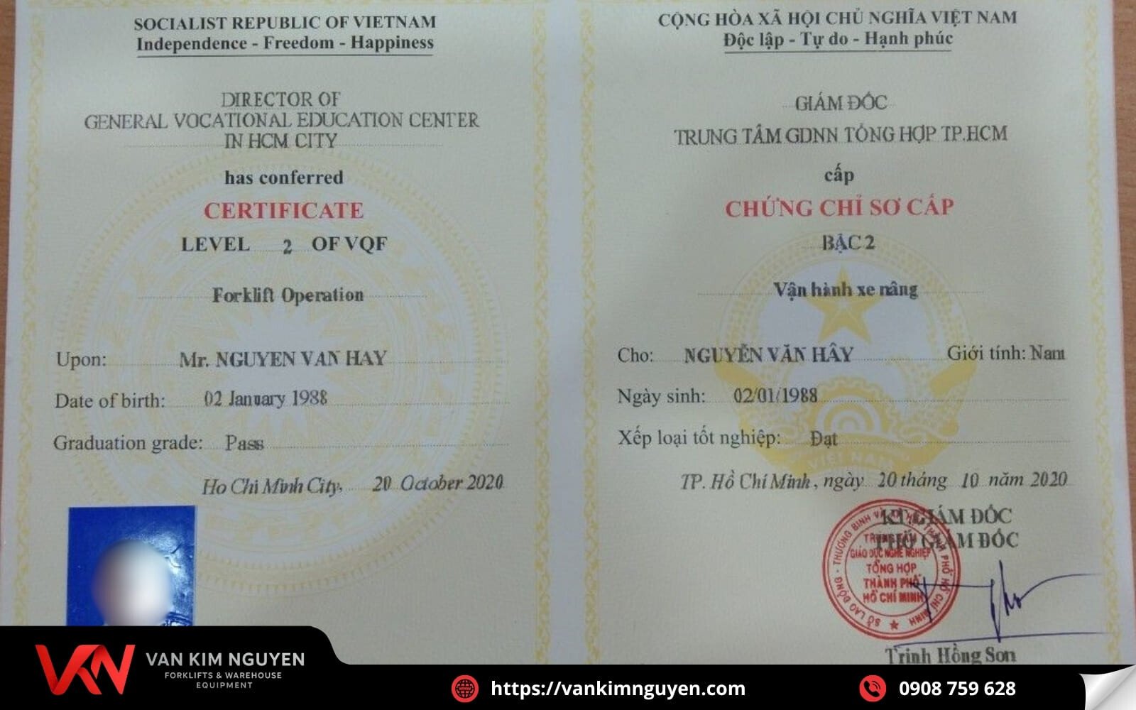 Bằng lái xe nâng  Bằng lái xe nâng