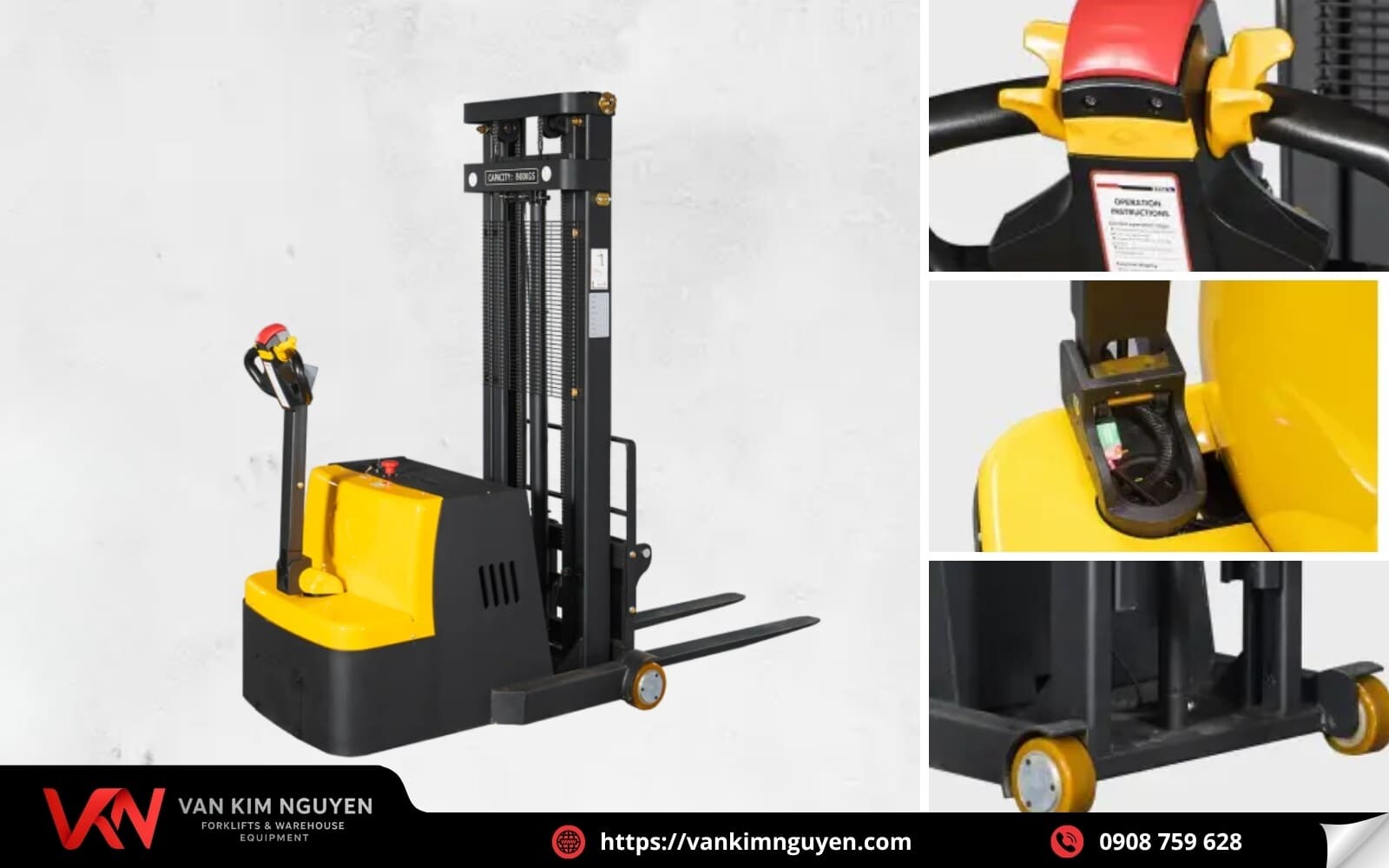 Tổng quan về Xe nâng điện Stacker 800kg