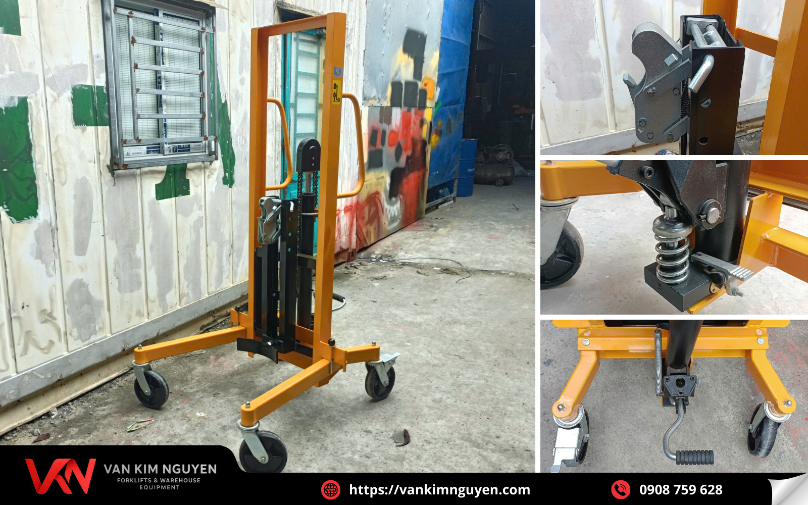 Ưu điểm của xe nâng gắp thùng phuy tay cao Ưu điểm của xe nâng gắp thùng phuy tay cao