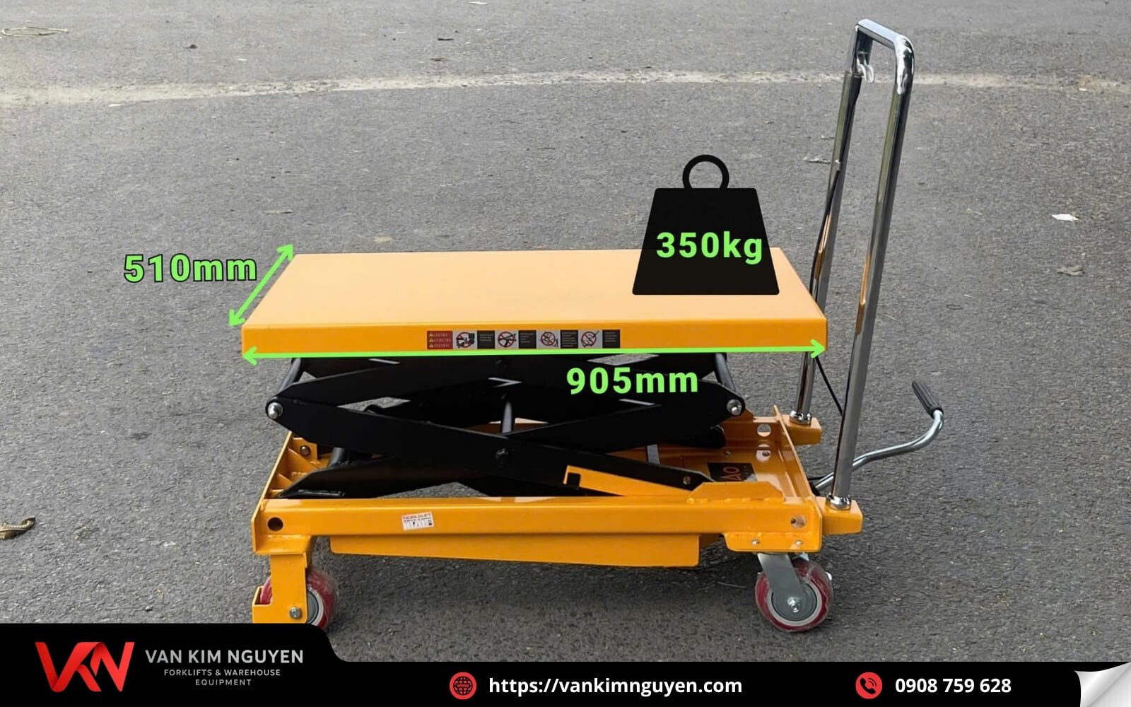 Xe nâng mặt bàn thủy lực tải trọng 350kg  Xe nâng mặt bàn thủy lực tải trọng 350kg