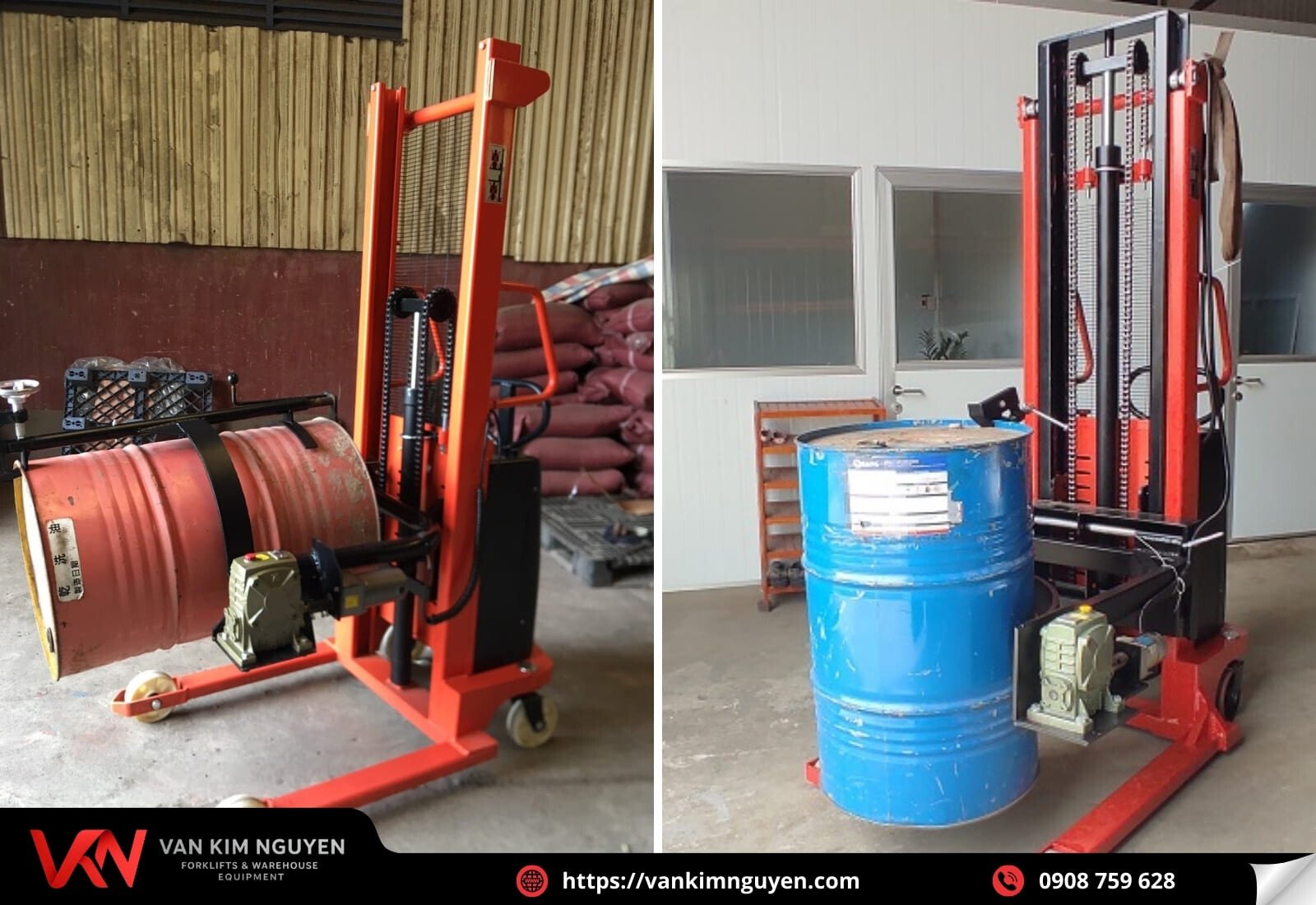  Tổng quan về Xe nâng quay đổ phuy điện