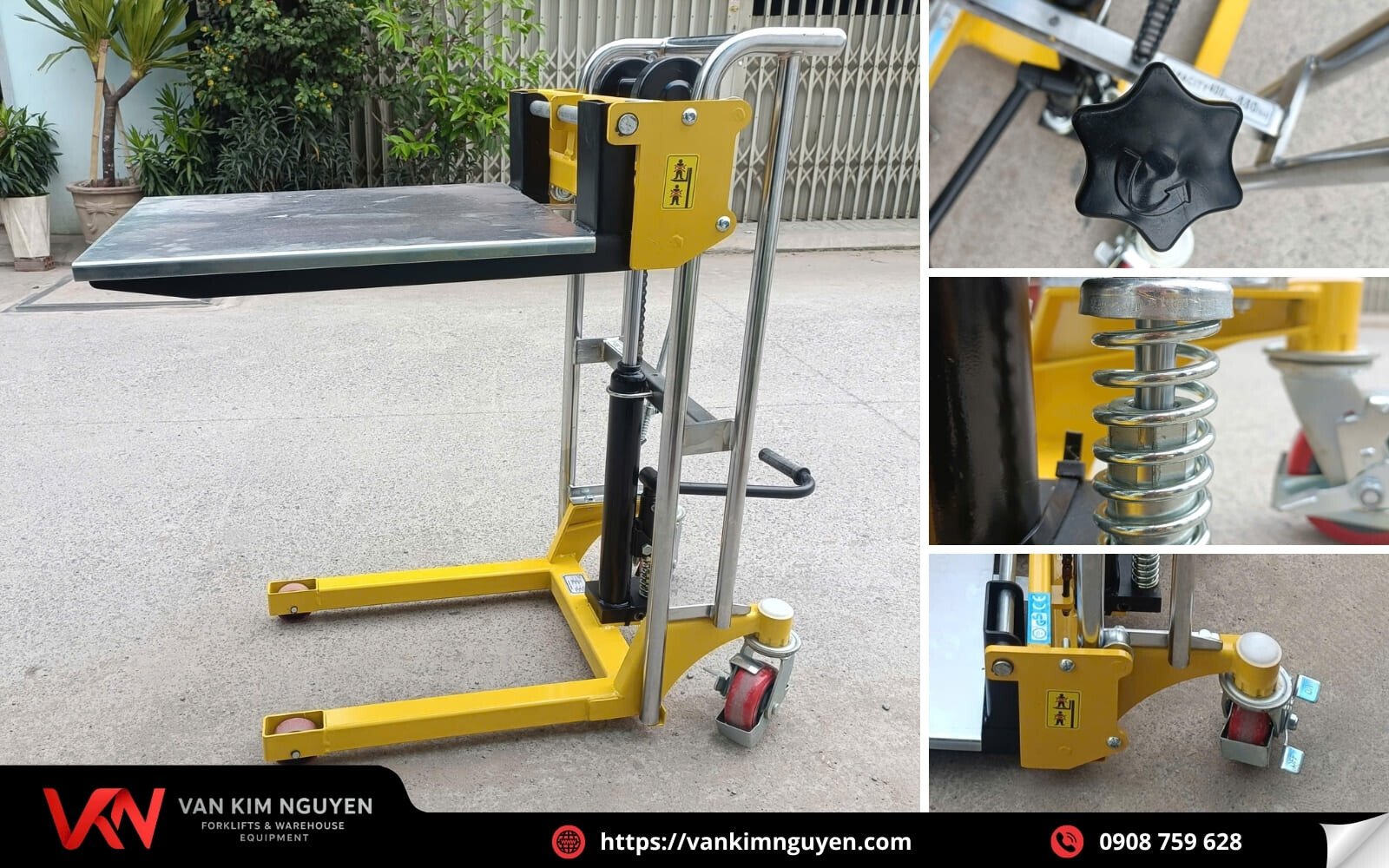  Tổng quan về xe nâng tay cao thủy lực mini 400kg