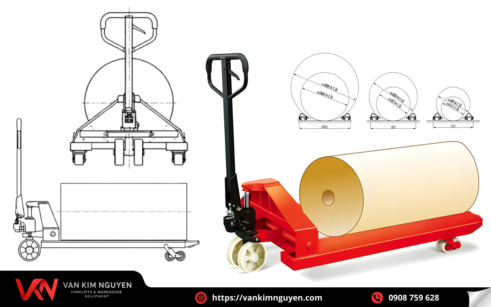 Giới thiệu về xe nâng tay chở cuộn