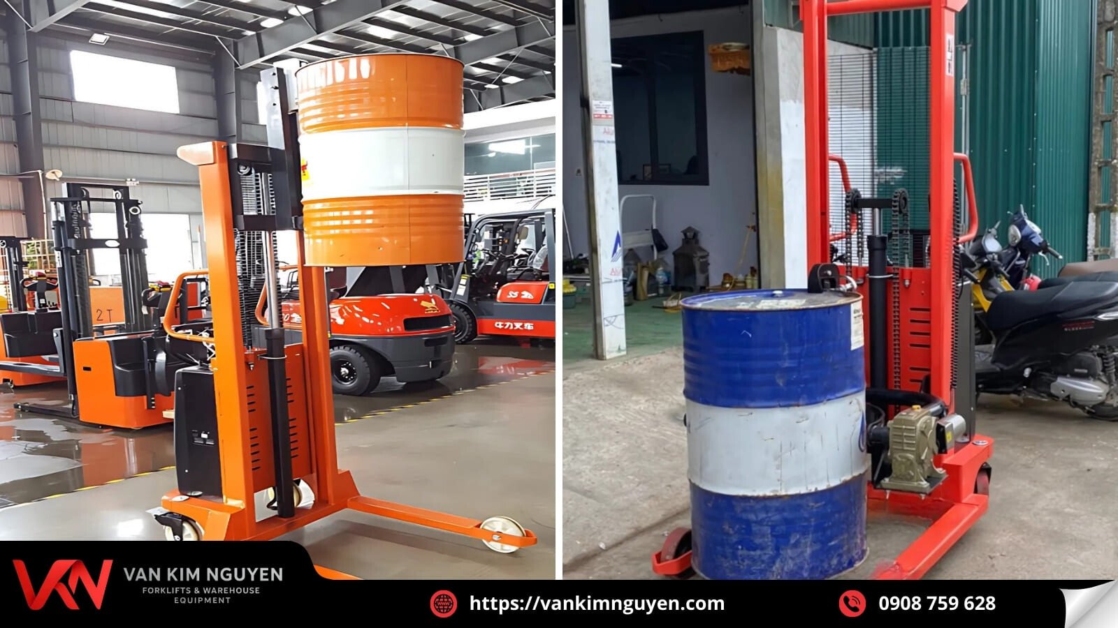 Tổng quan về xe nâng di chuyển thùng phuy Tổng quan về xe nâng di chuyển thùng phuy