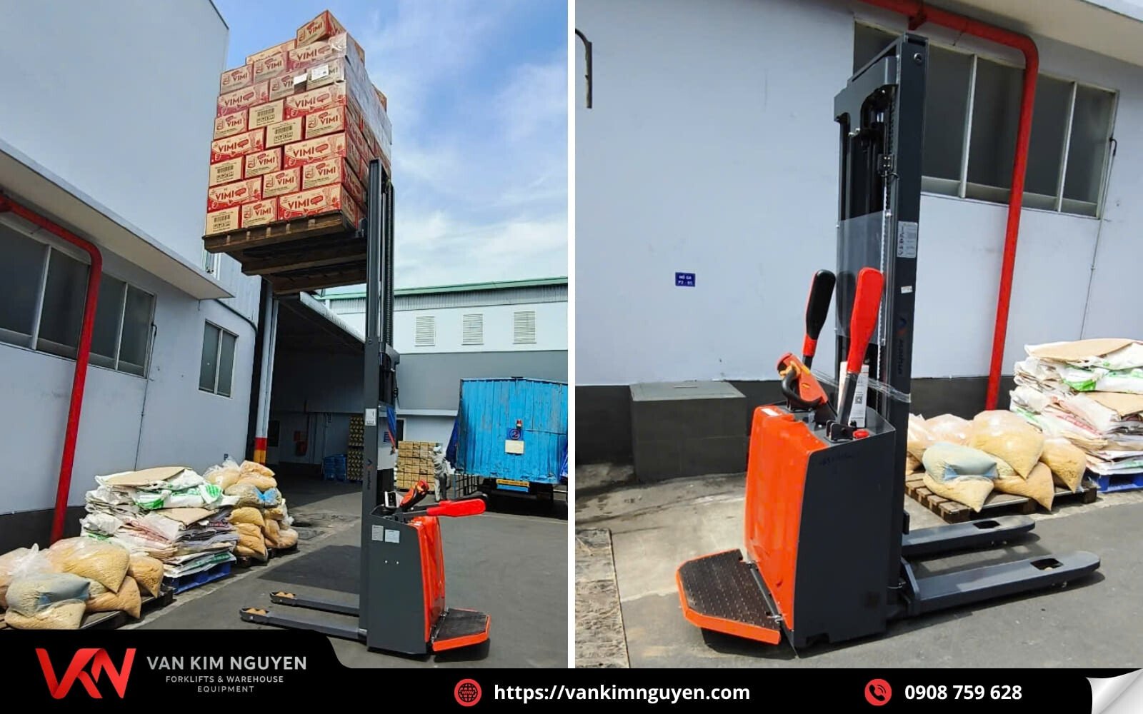 Xe nâng điện đứng lái còn tăng năng suất lao động