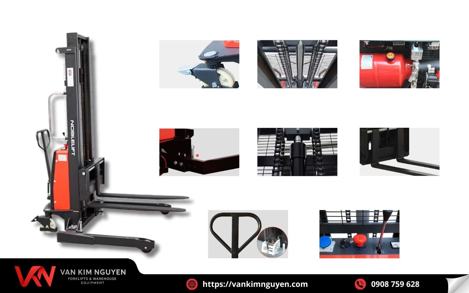  Thiết bị nâng bán tự động chân rộng chuyên sử dụng cho hàng hóa cồng kềnh