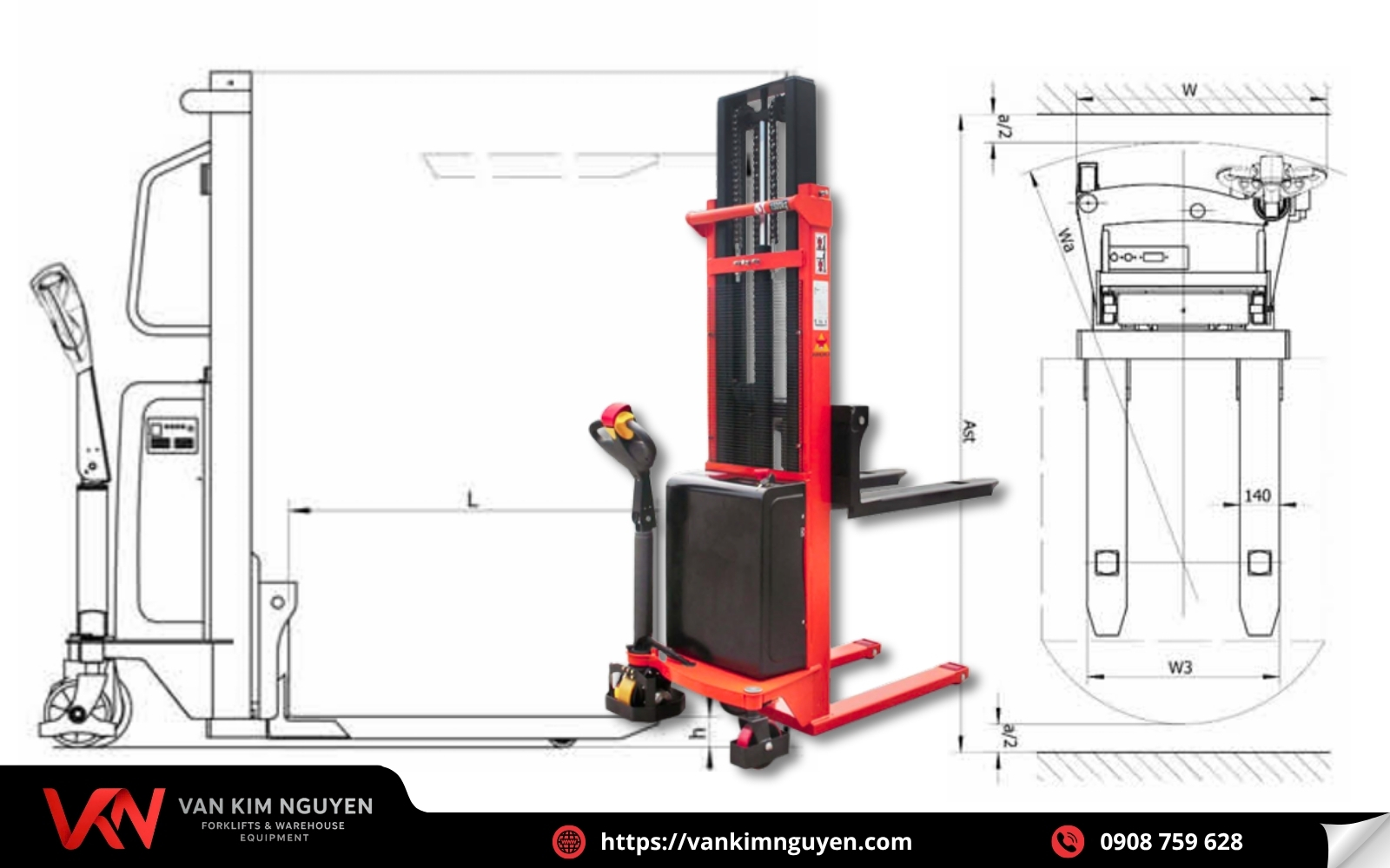 Sơ đồ kỹ thuật của xe nâng điện stacker dắt lái 1.5 tấn Sơ đồ kỹ thuật của xe nâng điện stacker dắt lái 1.5 tấn