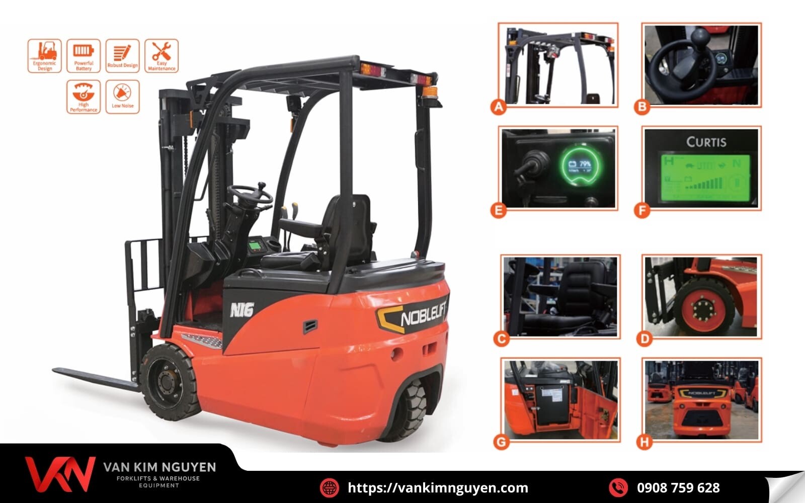 Đặc điểm xe nâng điện forklift ngồi lái 1.6 tấn Đặc điểm xe nâng điện forklift ngồi lái 1.6 tấn