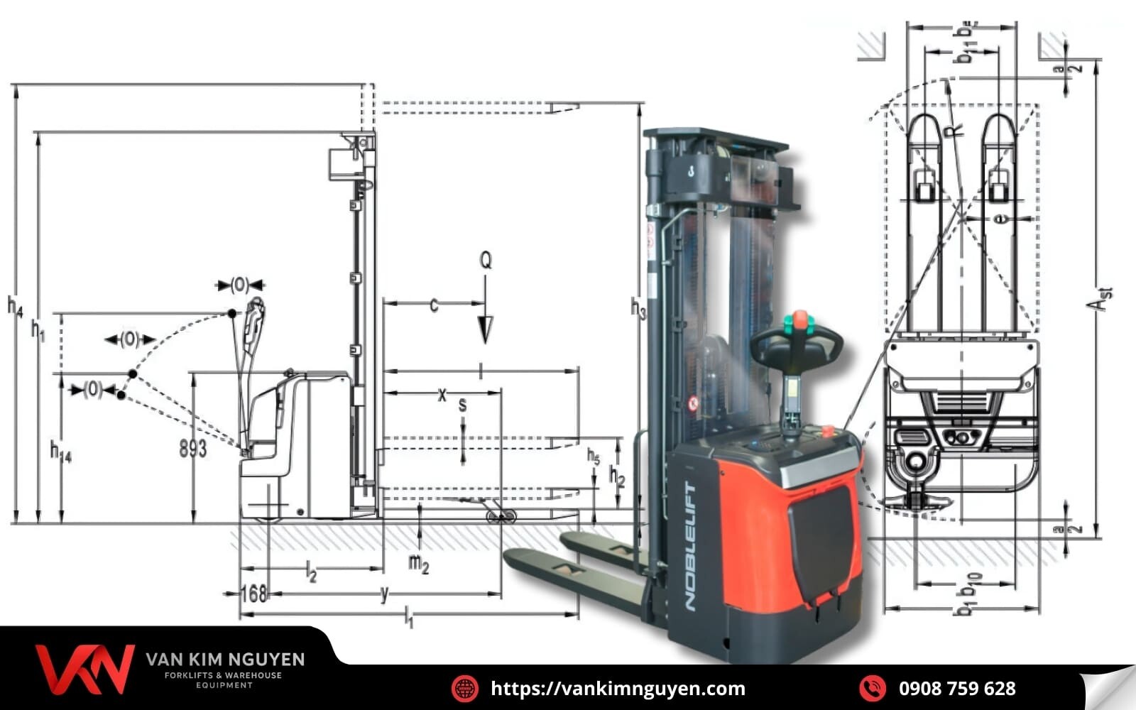  Xe nâng stacker điện 2000kg được nhiều doanh nghiệp sử dụng