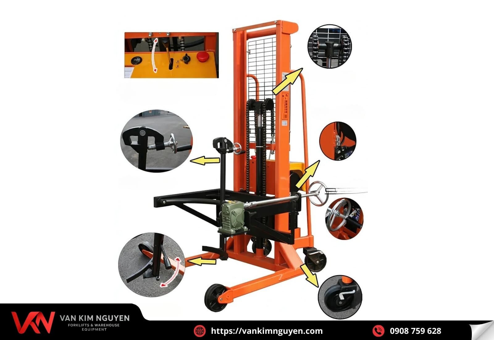  Ưu điểm của Xe nâng quay đổ phuy điện