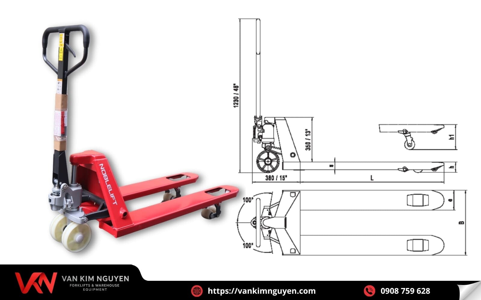 Xe nâng tay 3 tấn được thiết kế với khung sườn bằng thép dày
