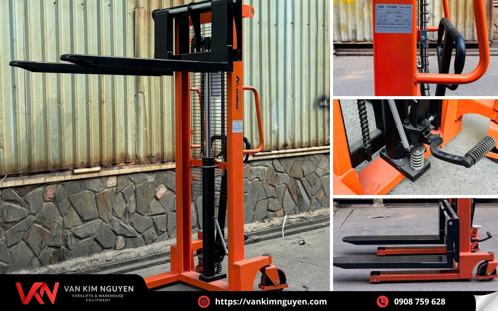 Mua ngay xe nâng tay cao chính hãng tại Vạn Kim Nguyên