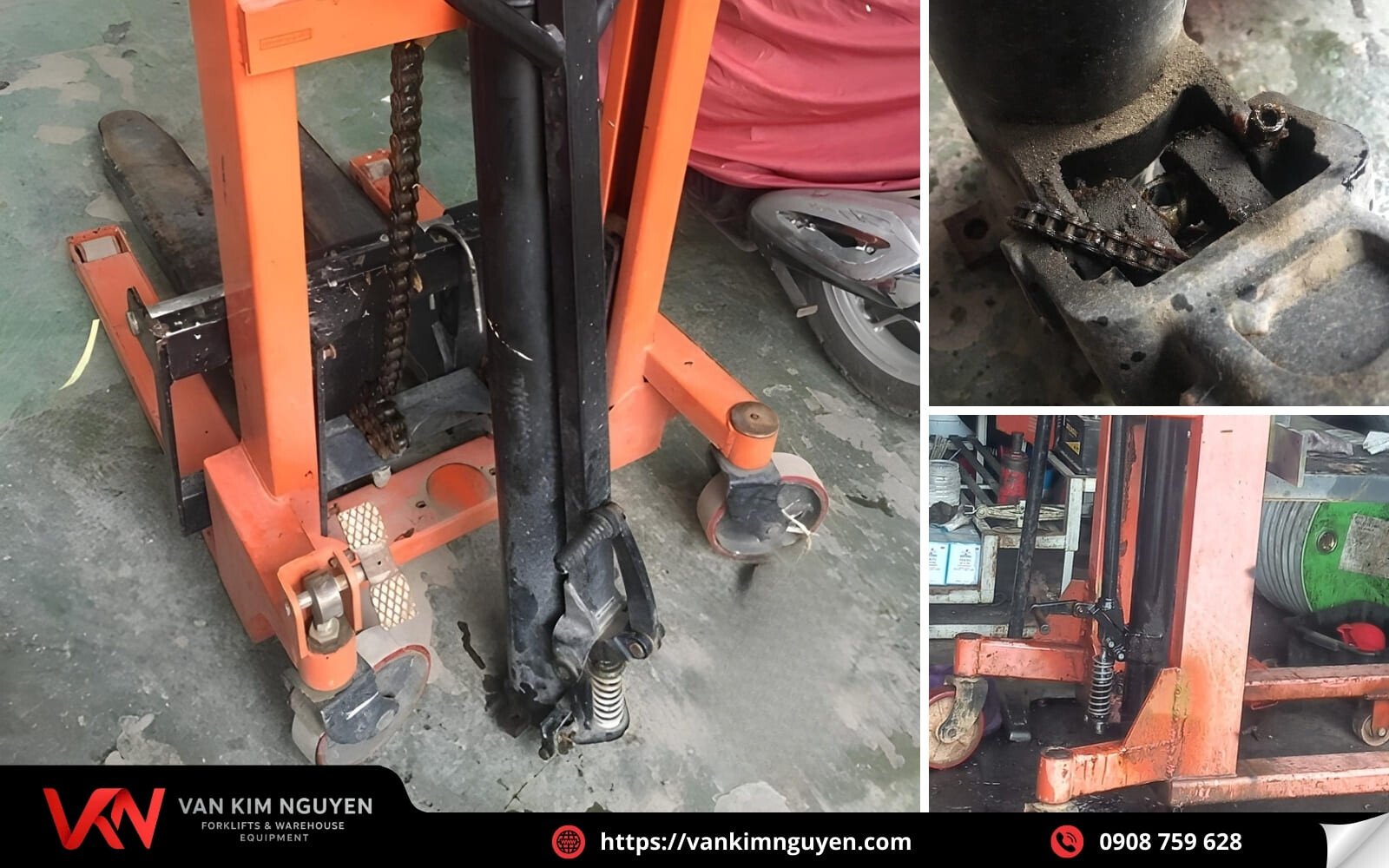 Dấu hiệu xe nâng tay cao bị hỏng thủy lực   Dấu hiệu xe nâng tay cao bị hỏng thủy lực