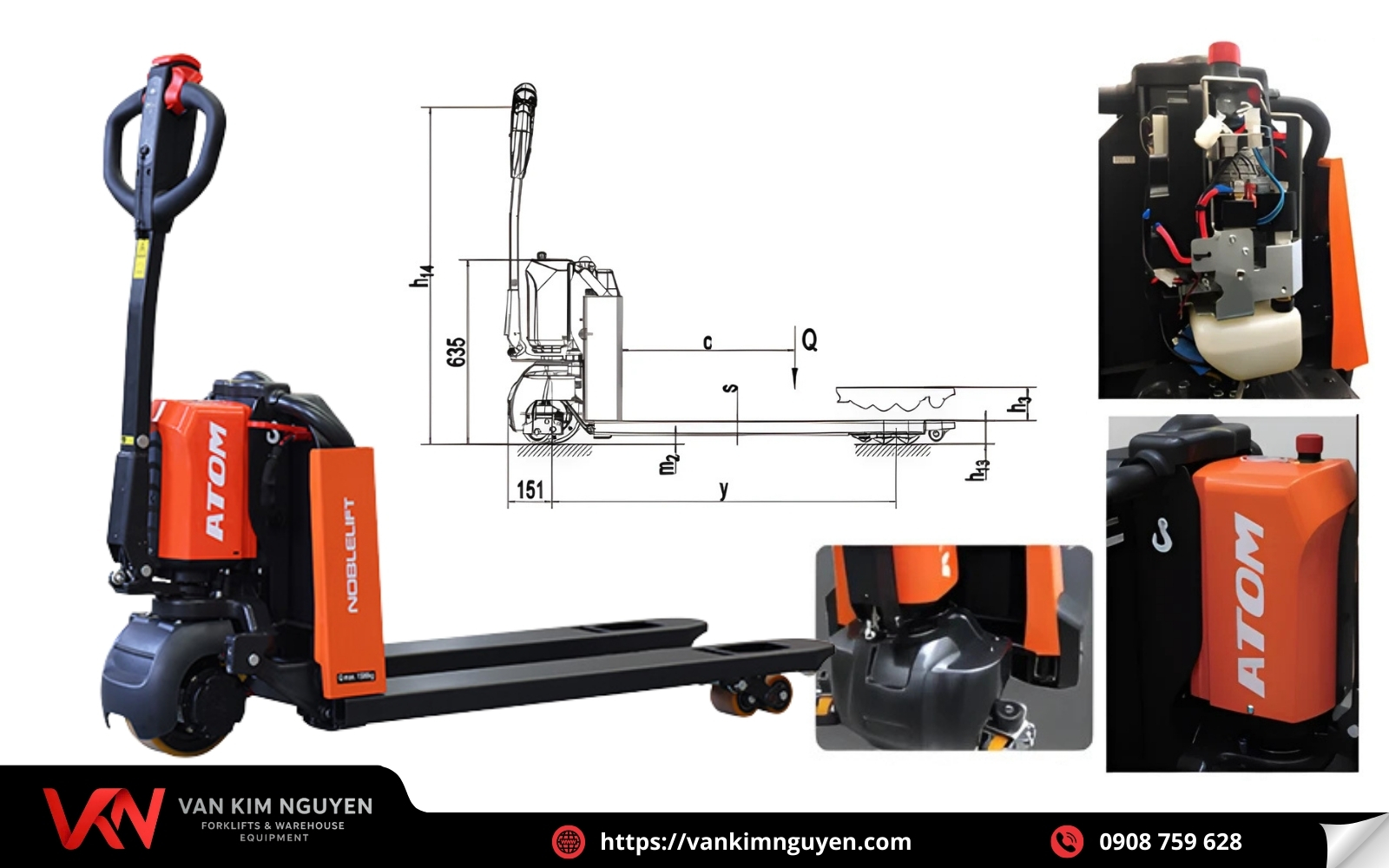 Kết cấu xe nâng tay bằng điện tải trọng 1500kg  Kết cấu xe nâng tay bằng điện tải trọng 1500kg