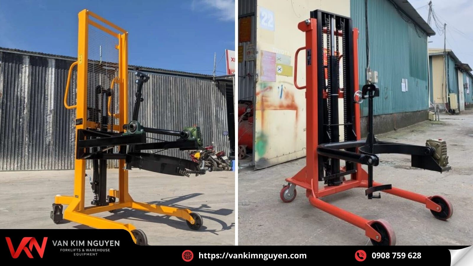 Xe nâng thùng phuy bằng tay chính hãng