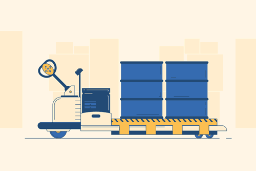 Bước 3: Kích hoạt chức năng nâng và di chuyển pallet đến nơi cần đặt. Bước 3: Kích hoạt chức năng nâng và di chuyển pallet đến nơi cần đặt.