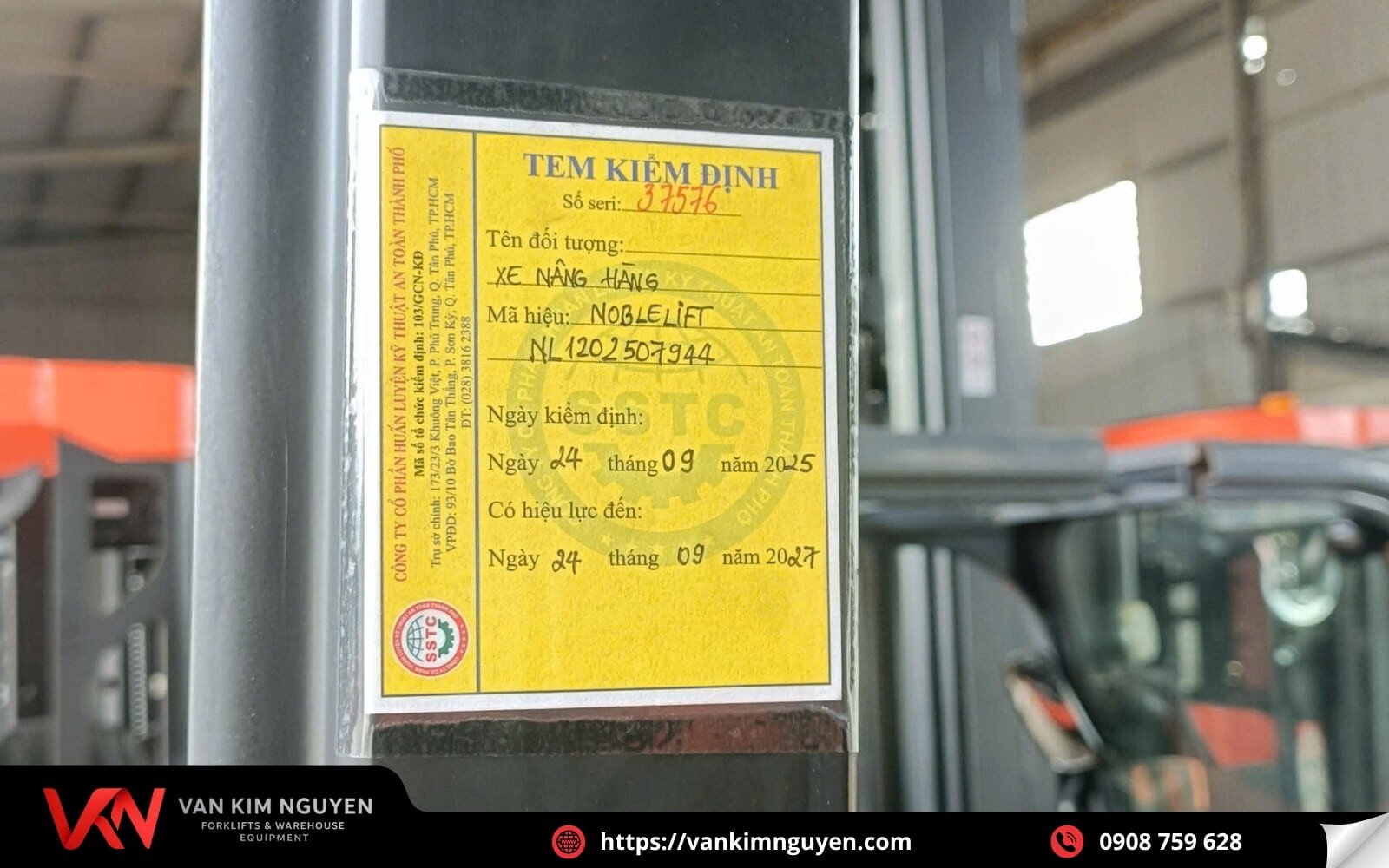 Mẫu tem chứng nhận kiểm định thiết bị nâng  Mẫu tem chứng nhận kiểm định thiết bị nâng