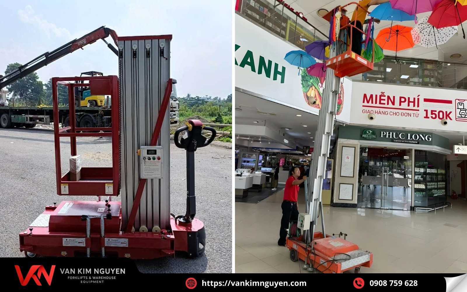  Mua thang nâng người trục đơn tại Vạn Kim Nguyên