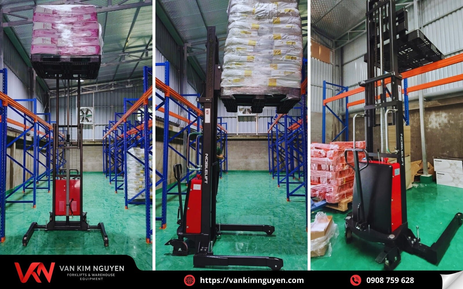 Mua ngay xe nâng điện bán tự động tại Vạn Kim Nguyên