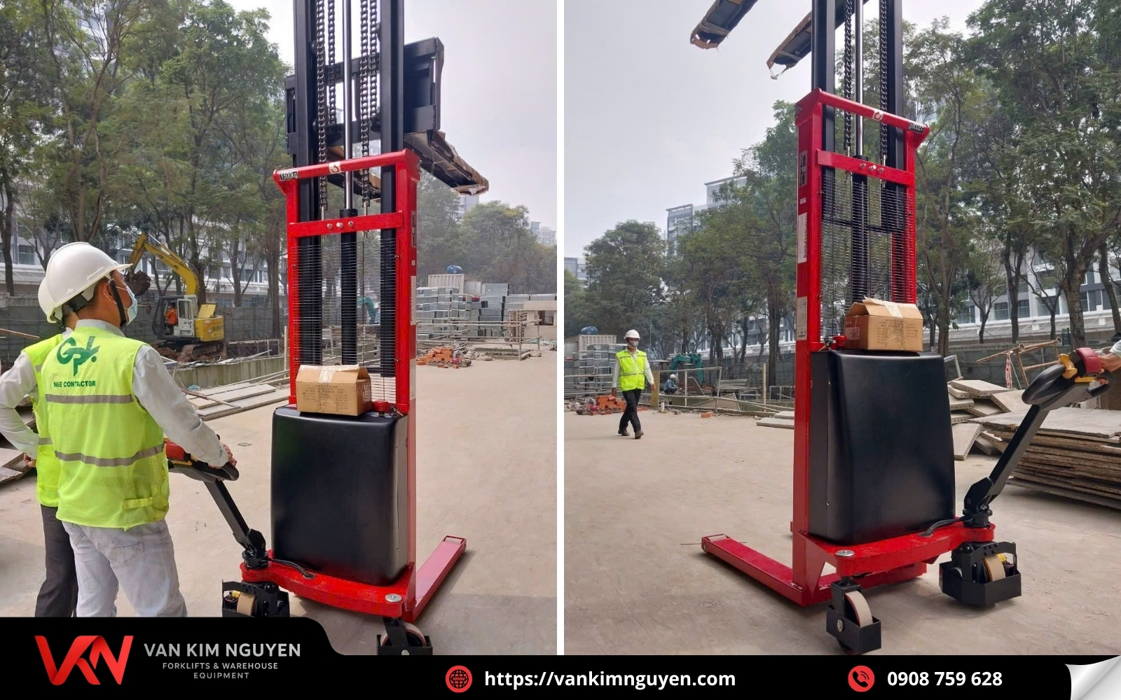 Mua xe nâng điện stacker dắt lái chính hãng tại Vạn Kim Nguyên Mua xe nâng điện stacker dắt lái chính hãng tại Vạn Kim Nguyên