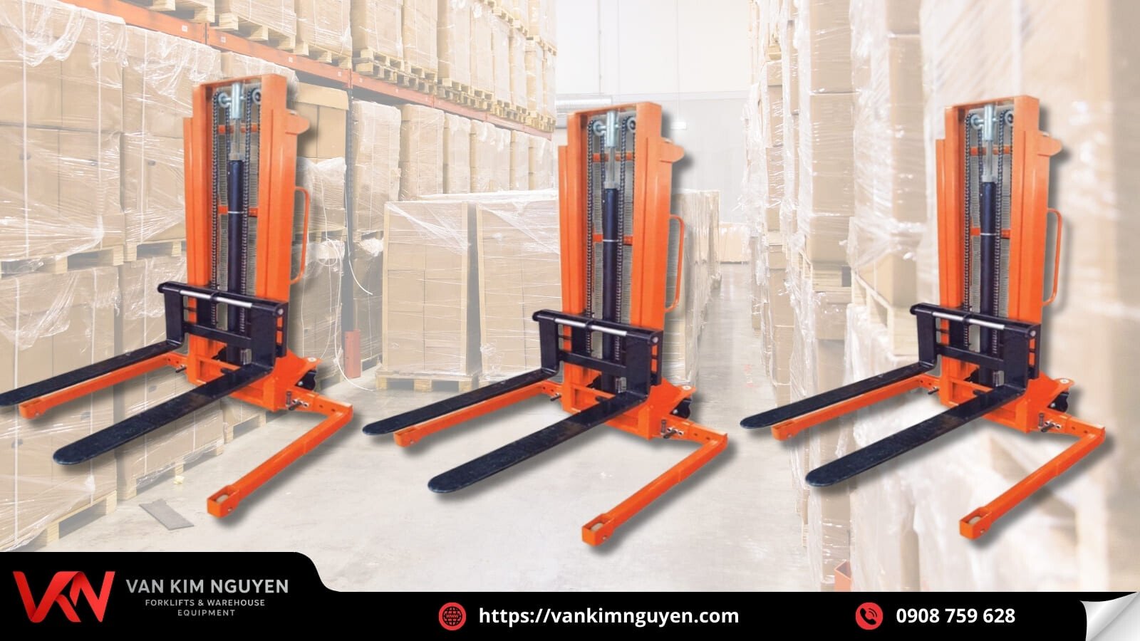 Thiết bị nâng tay cao chân rộng phù hợp với kiện hàng quá cỡ