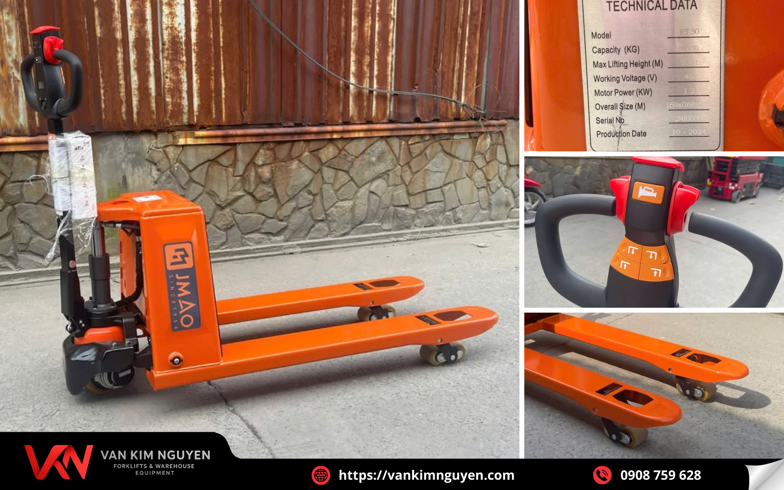 Mua xe nâng tay điện chính hãng tại Vạn Kim Nguyên