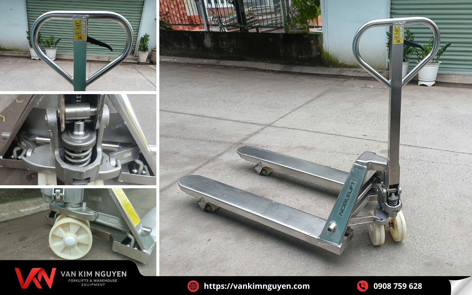 Xe nâng Inox 304 an toàn cho mô trường kho lạnh Xe nâng Inox 304 an toàn cho mô trường kho lạnh