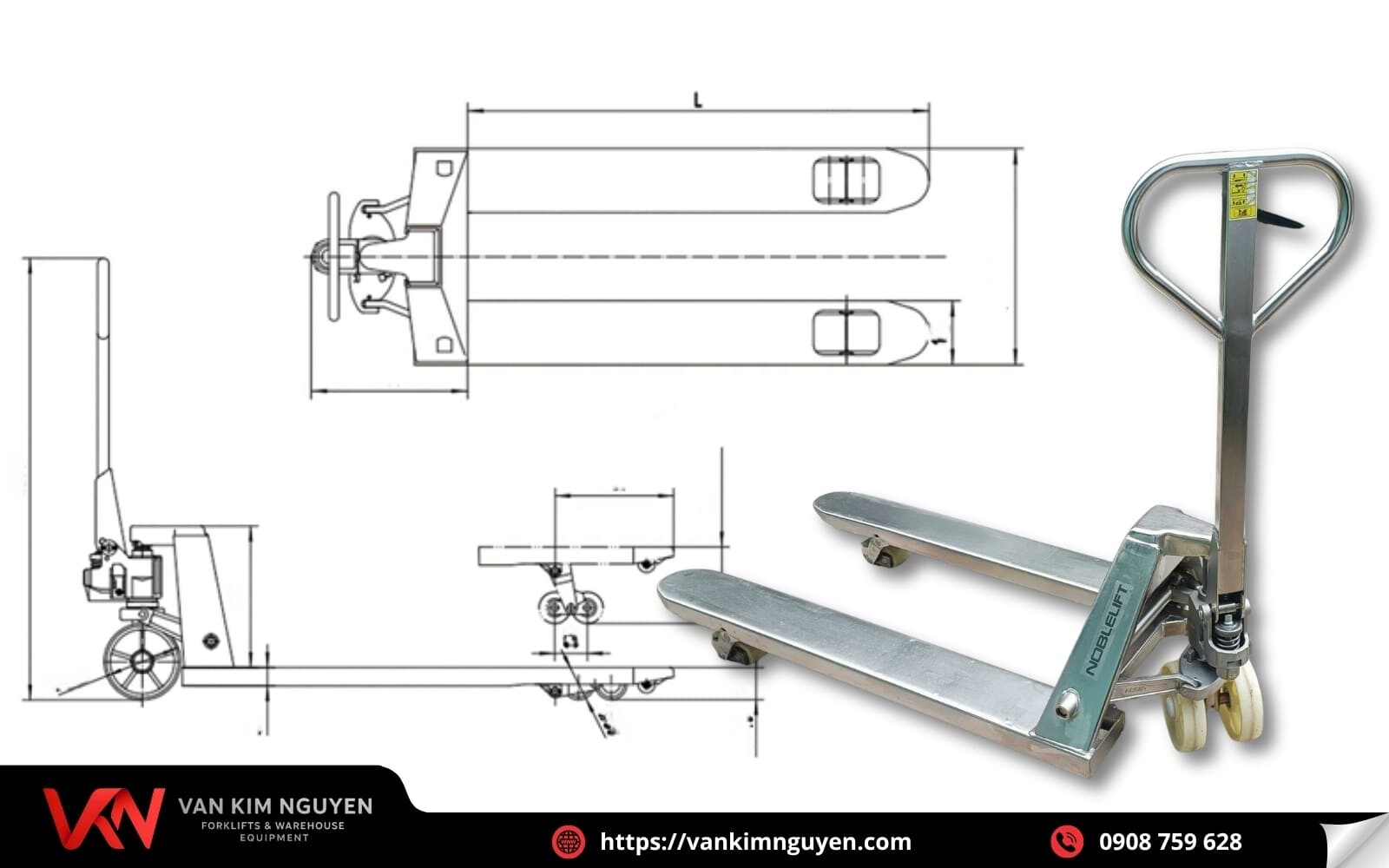 Xe nâng tay Inox an toàn, bền bỉ và dễ sử dụng Xe nâng tay Inox an toàn, bền bỉ và dễ sử dụng