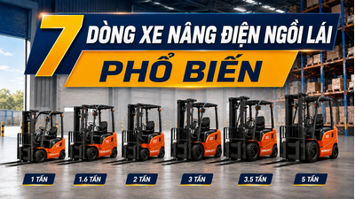 7 Dòng Xe Nâng Điện Ngồi Lái Phổ Biến