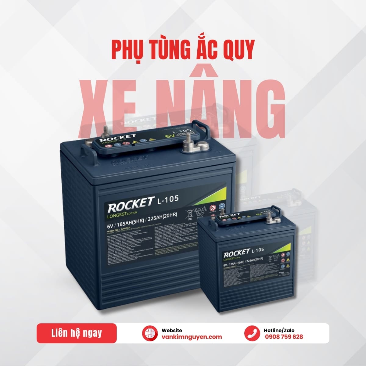 ẮC QUY ROCKET 6V - 225AH L-105 (GC2-105) (XẢ SÂU)
