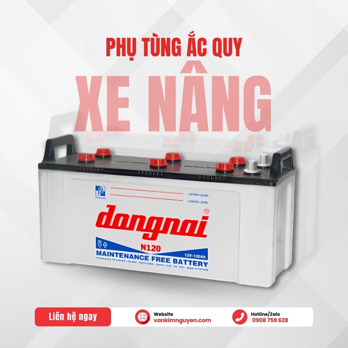 Bình Ắc Quy Khô Xe Nâng 12V 120Ah