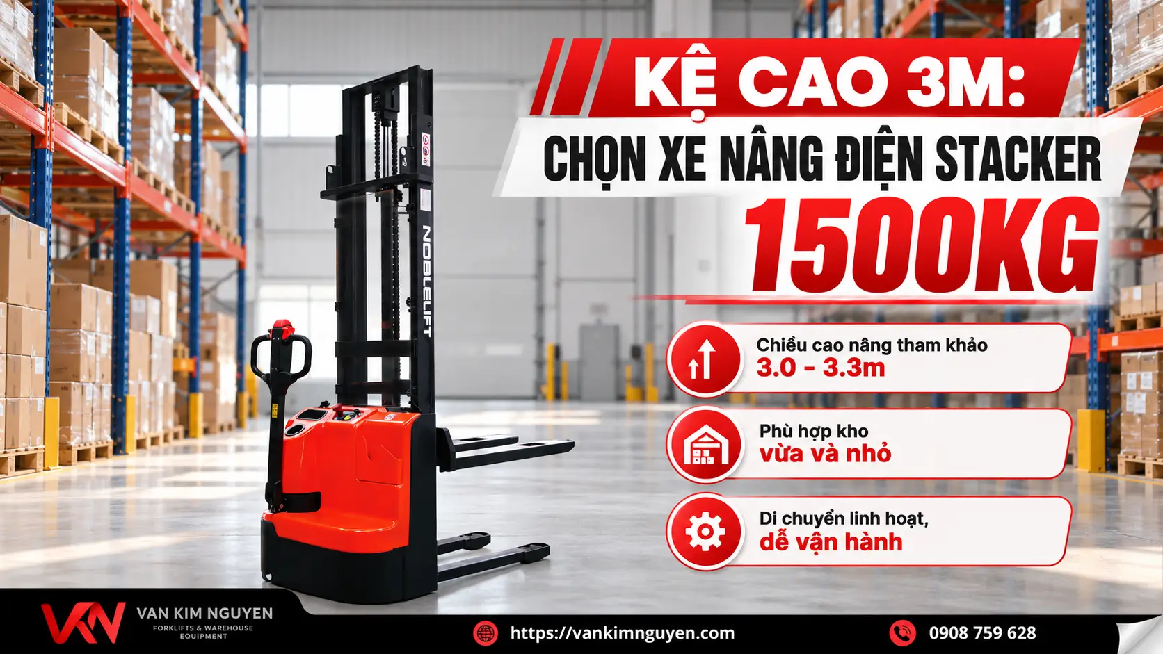 Kệ khoảng 3m nên chọn xe nâng điện nào?