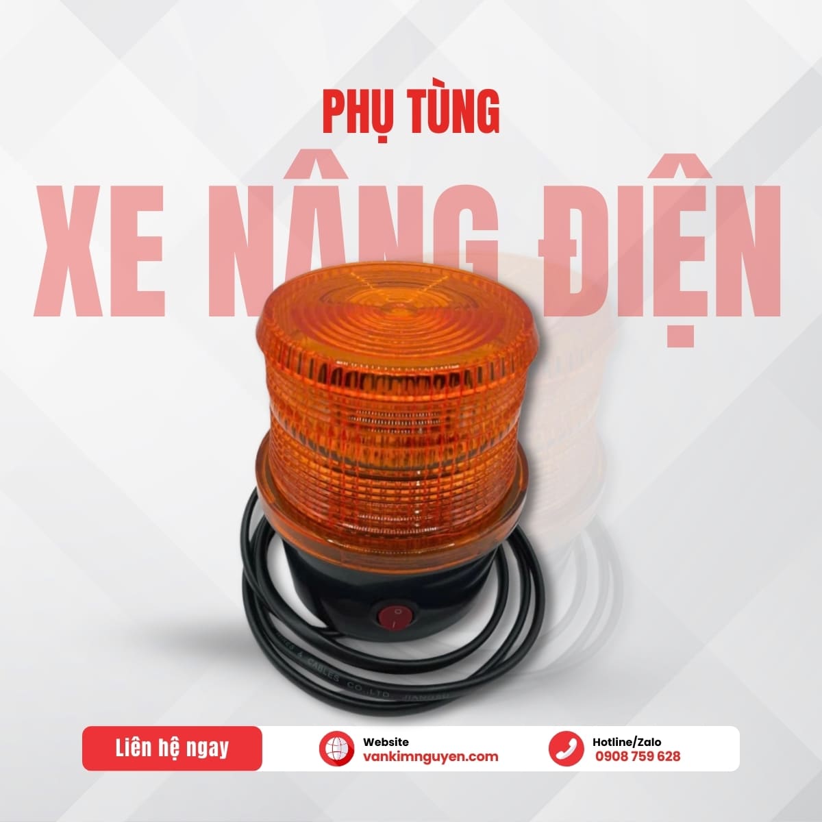 Đèn cảnh báo xe nâng có còi hú điện