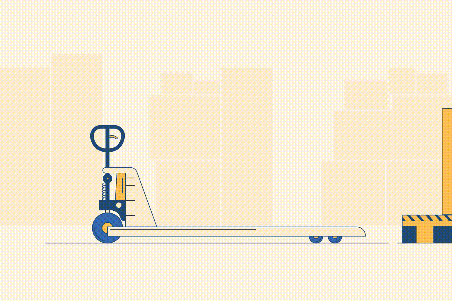 Bước 3. Trượt càng nâng vào dưới pallet