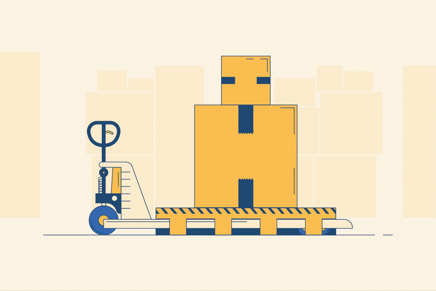 4. Nâng pallet lên.