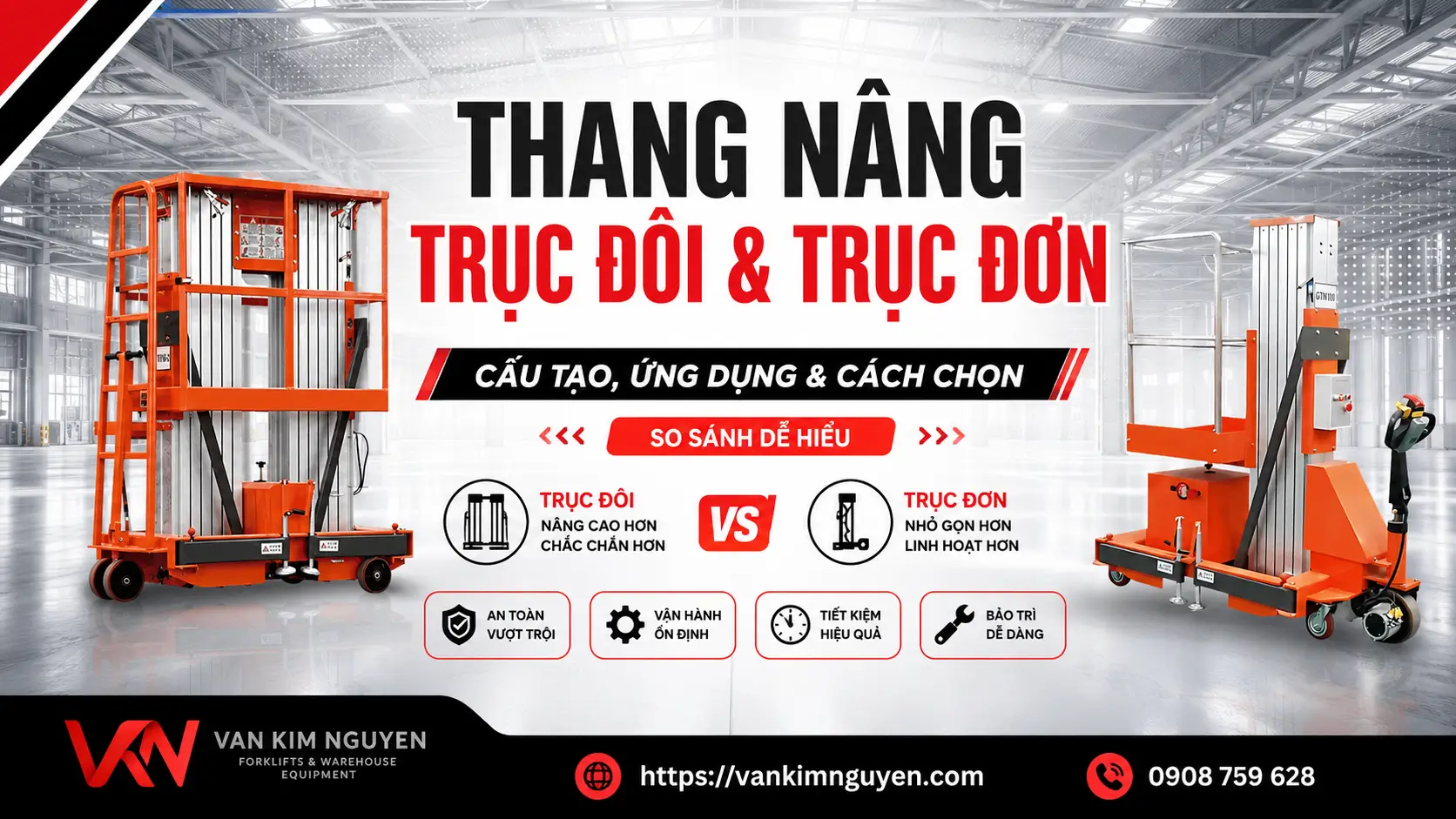 Thang Nâng Trục Đôi & Trục Đơn: Cấu Tạo, Cách Chọn