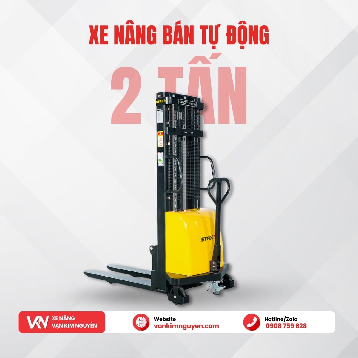 Xe nâng bán tự động 2 tấn
