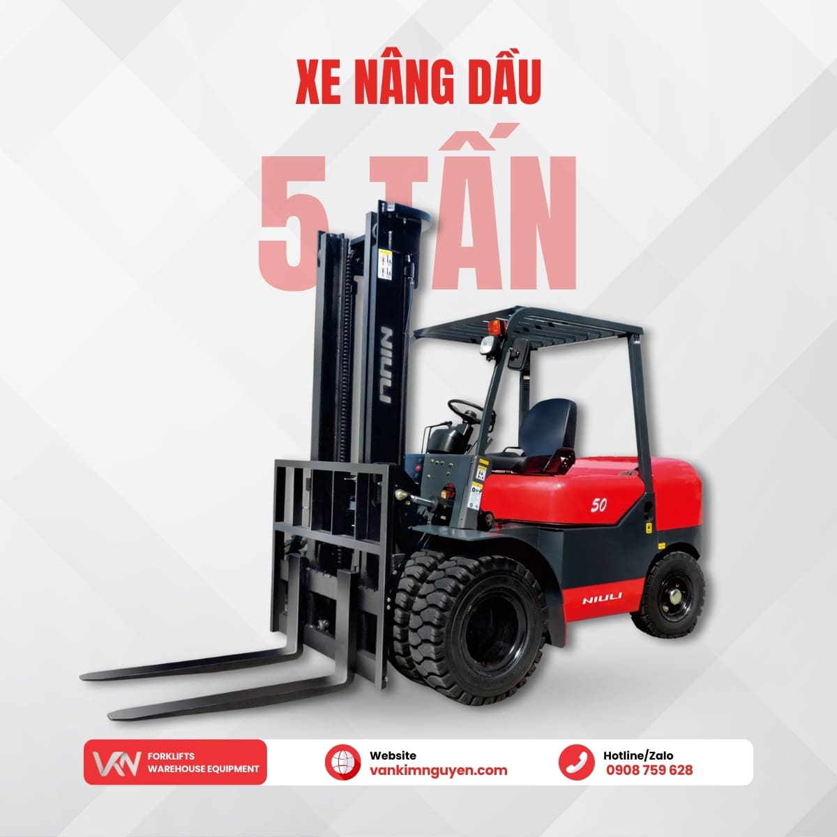Xe nâng dầu 5 tấn
