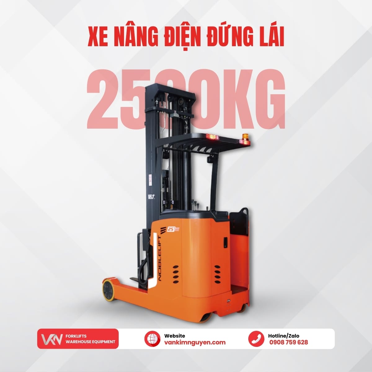 Xe nâng điện đứng lái 2500Kg