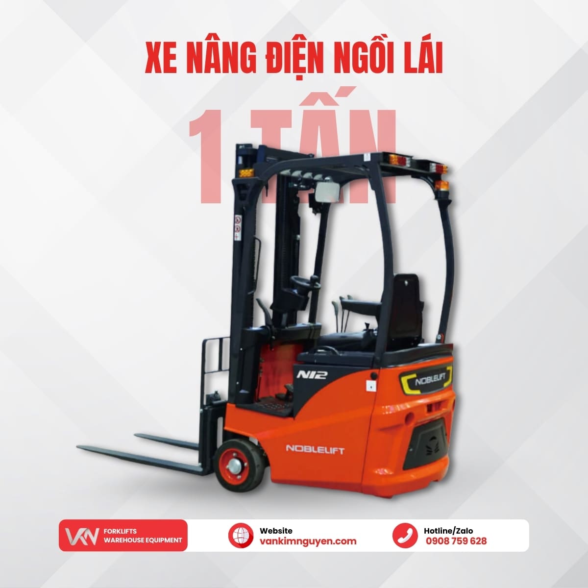 Xe nâng điện ngồi lái 1 tấn