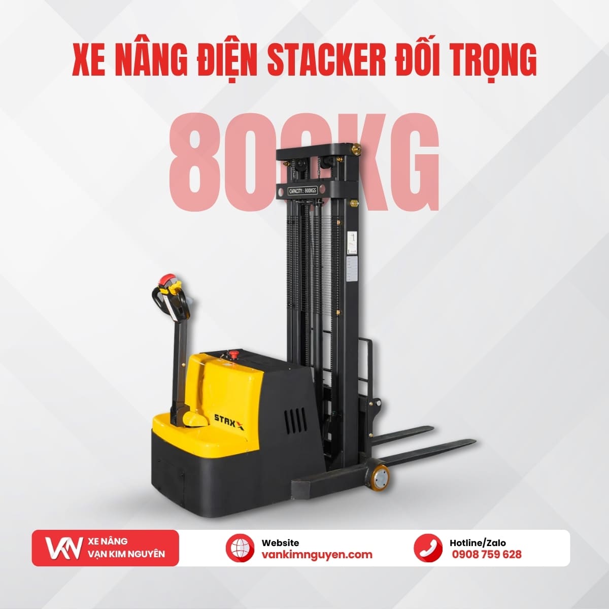 Xe nâng điện stacker 800Kg