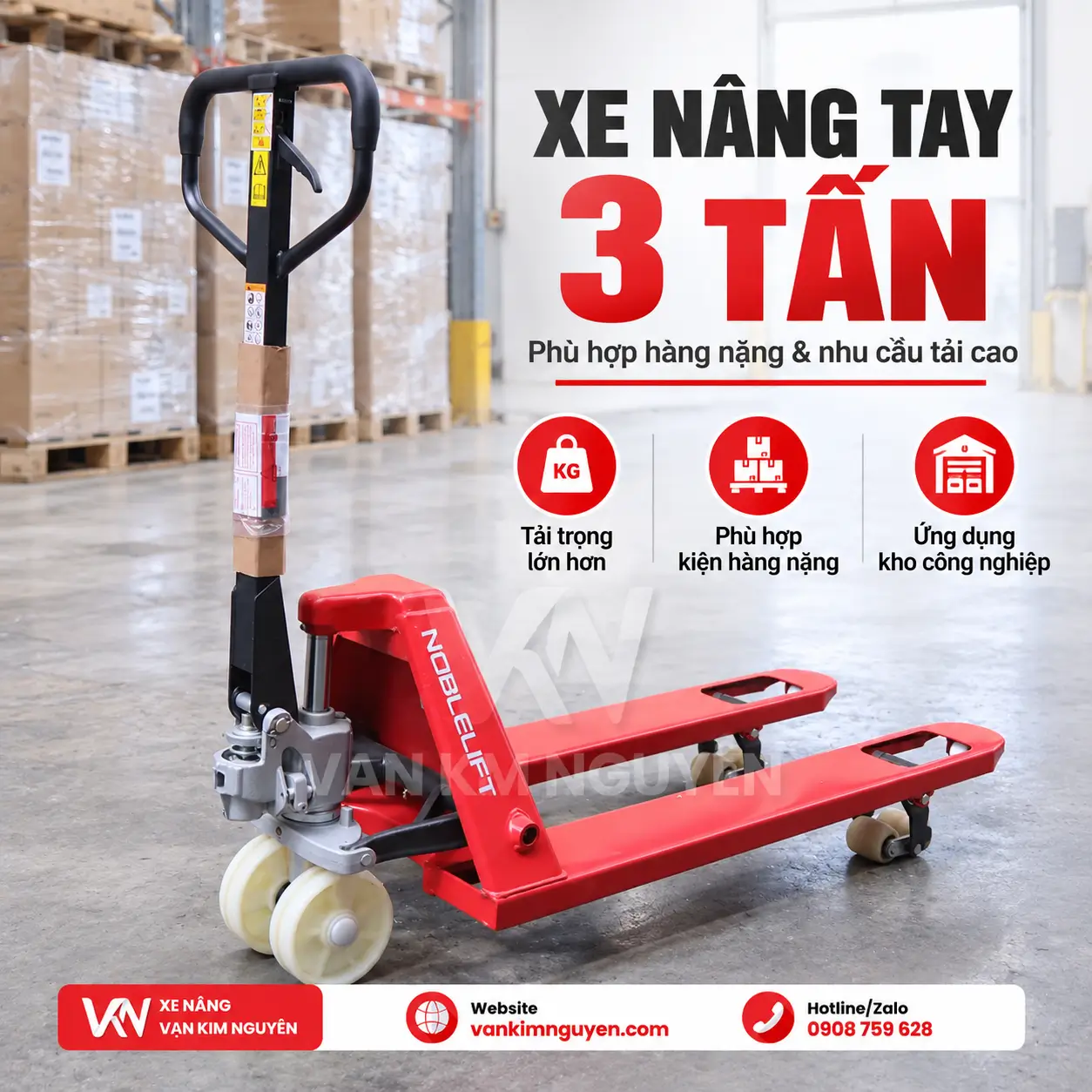 Xe nâng tay 3 tấn phù hợp nhu cầu nào?