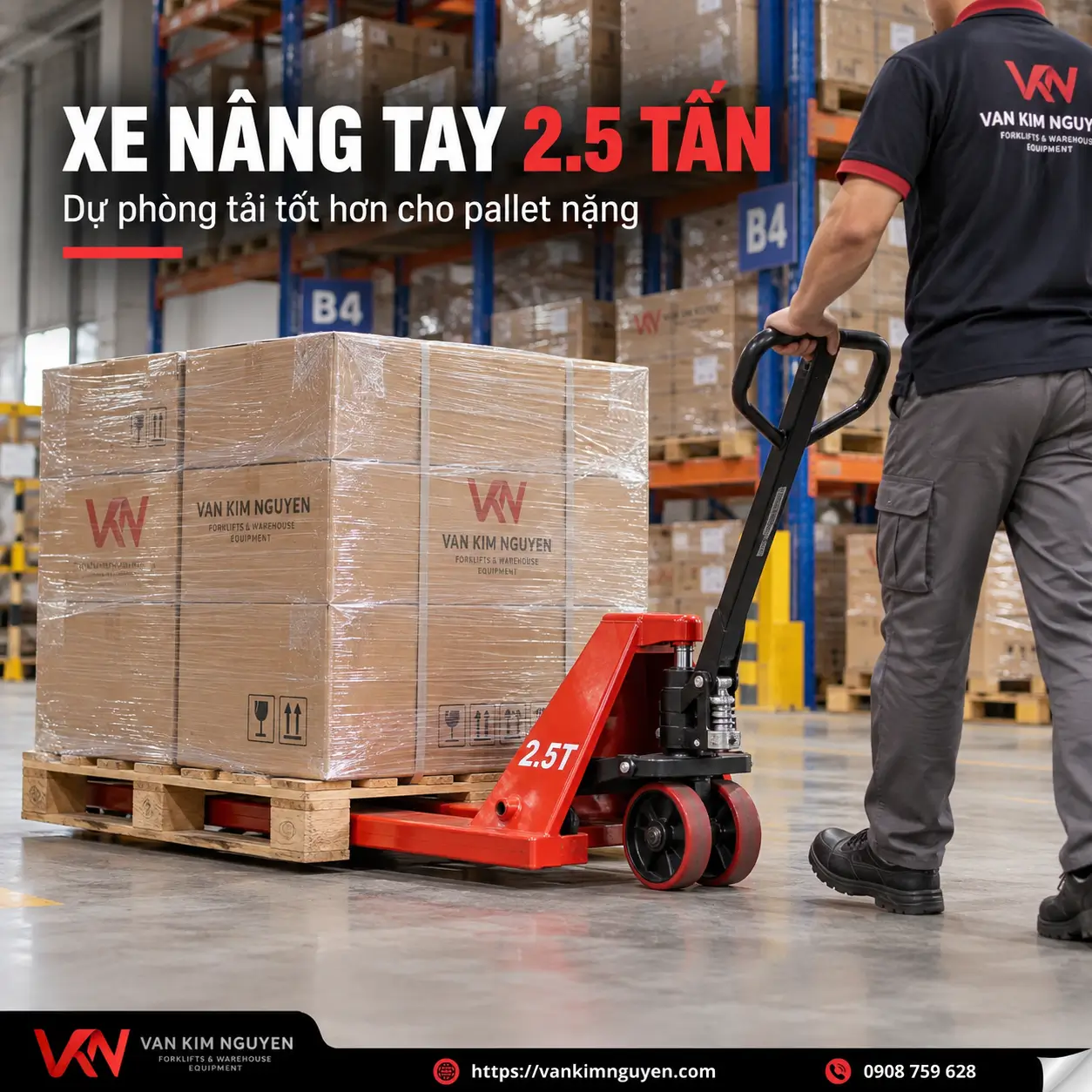 Xe nâng tay 2.5 tấn phù hợp nhu cầu nào?