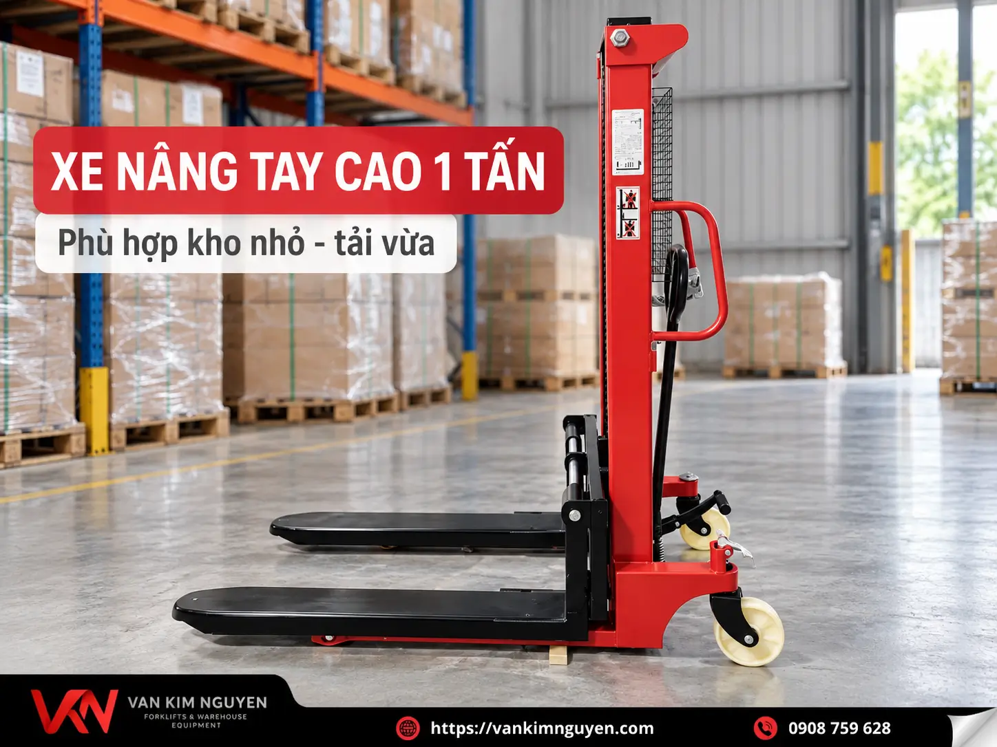 Xe nâng tay cao 1 tấn