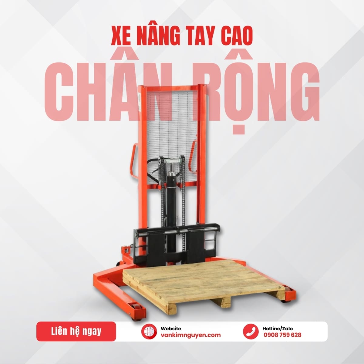 Xe Nâng Tay Cao Chân Rộng
