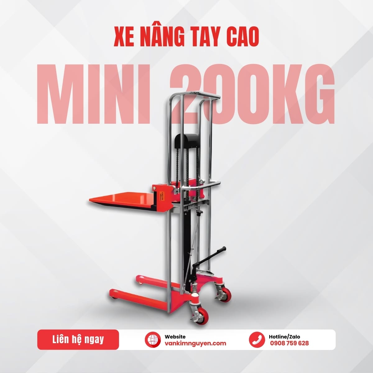 Xe nâng tay cao mini 200kg