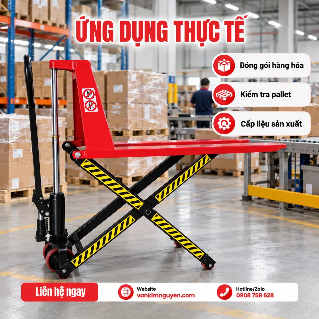 Xe nâng tay cắt kéo được sử dụng ở đâu?
