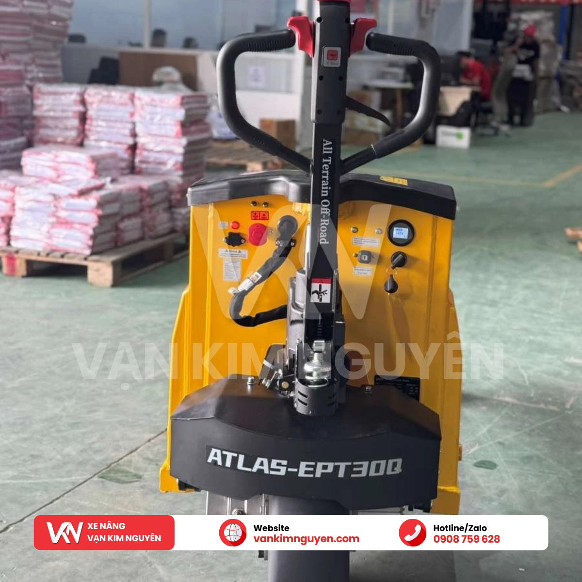 Xe nâng tay điện 3 tấn bánh cao su