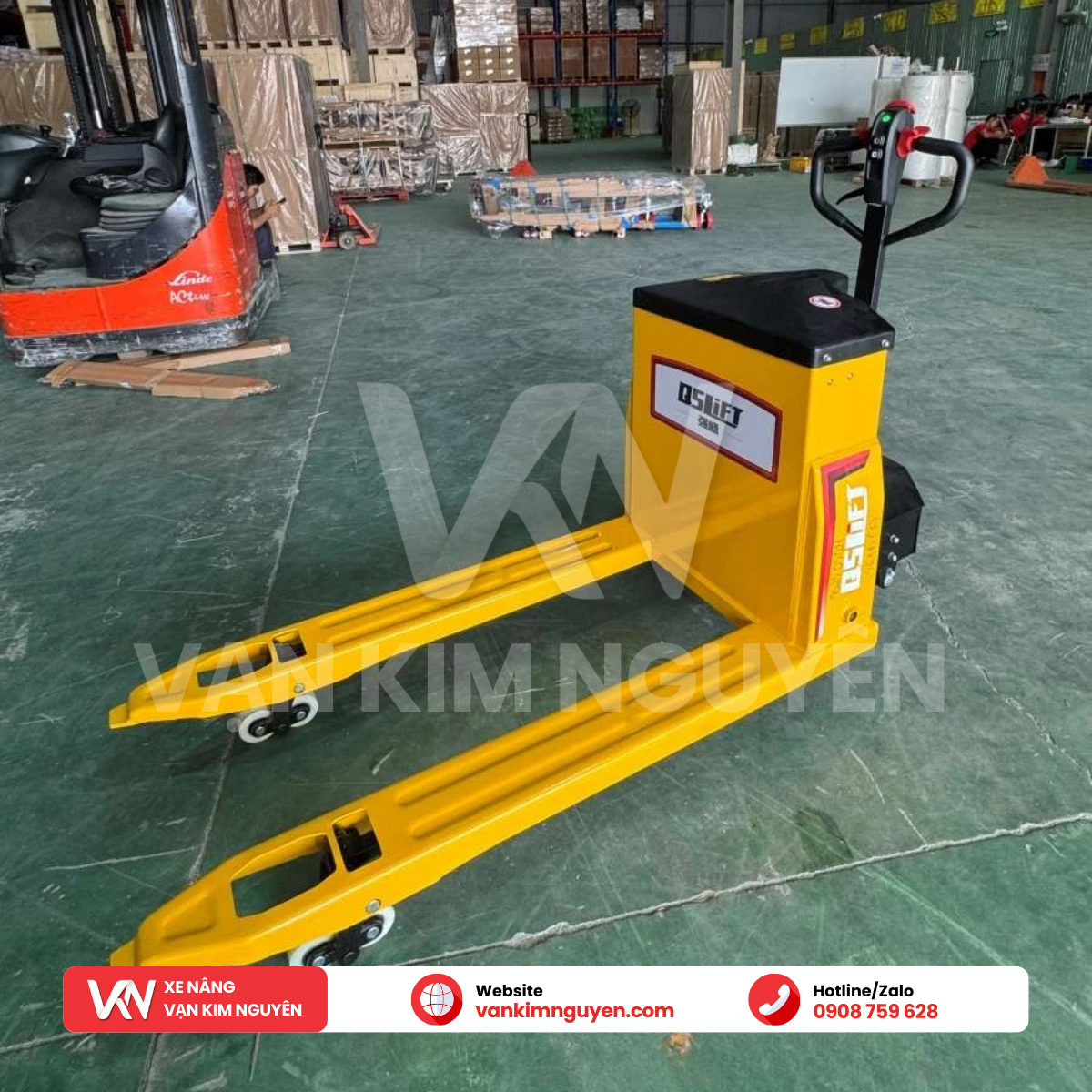 Xe nâng tay điện 3 tấn bánh cao su