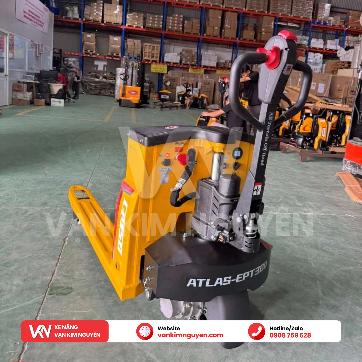 Xe nâng tay điện 3 tấn bánh cao su